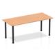Impulse 1800mm Straight Table Oak Top Black Post Leg