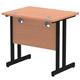 Impulse 800 x 600mm Straight Desk Beech Top Black Cantilever Leg