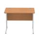 Impulse 1000 x 800mm Straight Desk Oak Top Silver Cable Managed Leg