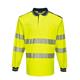 Portwest PW3 Hi Vis Cotton Comfort Polo Shirt L/S XS Yellow/Navy