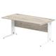 Impulse 1600 x 800mm Straight Desk Grey Oak Top White Cable Managed Leg