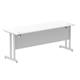 Impulse 1800/600 Rectangle Silver Cantilever Leg Desk White