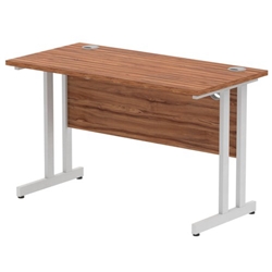 Impulse 1200/600 Rectangle Silver Cantilever Leg Desk Walnut