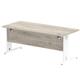 Impulse 1800 x 800mm Straight Desk Grey Oak Top White Cable Managed Leg