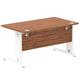 Impulse 1400/800 Rectangle White Cable Managed Leg Desk Walnut