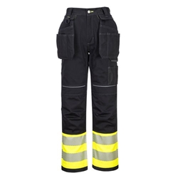 Portwest PW3 Hi Vis Class 1 Holster Pocket Trousers 32 Yellow/Blk