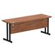 Impulse 1800 x 600mm Straight Desk Walnut Top Black Cantilever Leg
