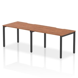 Evolve Plus 1200mm Single Row 2 Person Office Bench Desk Walnut Top Black Frame