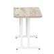 Impulse 1000 x 600mm Straight Desk Grey Oak Top White Cantilever Leg