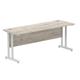 Impulse 1800 x 600mm Straight Desk Grey Oak Top Silver Cantilever Leg