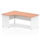 Impulse Panel End 1800/800 Left Hand Crescent Desk Beech Top White Panels Ref TT000033