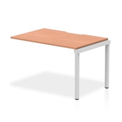 Single Ext Kit Silver Frame Bench Desk 1200 Beech