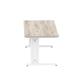 Impulse 1800 x 800mm Straight Desk Grey Oak Top White Cable Managed Leg