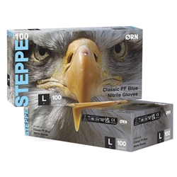 Steppe Classic Blue Nitrile Gloves Box 100 Large (Case of 10)