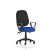 Eclipse III Lever Task Operator Chair Black Back Serene Colour Seat With Loop Arms Ref KCUP0881