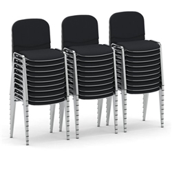 ISO Stacking Chair Black Fabric Chrome Frame (Bundle of 30)