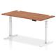 Air 1600 x 800mm Height Adjustable Desk Walnut Top Cable Ports White Leg