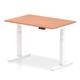 Air 1200 x 800mm Height Adjustable Desk Beech Top White Leg