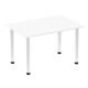 Impulse 1200mm Straight Table White Top Chrome Post Leg