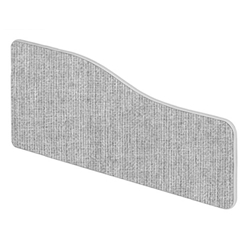 Impulse Plus Wave 400/600 Desktop Screen Rounded Corners Light Grey Fabric Light Grey Edges