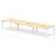 B2B White Frame Bench Desk 1200 Maple (6 Pod)
