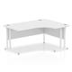 Impulse 1600mm Right Crescent Desk White Top White Cantilever Leg