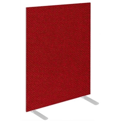 Impulse Plus Oblong 1200/800 Floor Free Standing Screen Burgundy Fabric Light Grey Edges