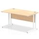Impulse 1400/800 Rectangle White Cantilever Leg Desk Maple