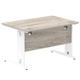 Impulse 1200 x 800mm Straight Desk Grey Oak Top White Cable Managed Leg