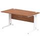 Impulse 1400/800 Rectangle White Cable Managed Leg Desk Walnut