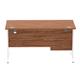 Impulse 1400 Rectangle White Cant Leg Desk WALNUT 1 x 2 Drawer Fixed Ped