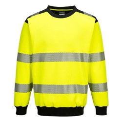 Portwest PW3 Hi Vis Sweatshirt M Yellow/Blk