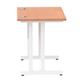 Impulse 800 x 600mm Straight Desk Beech Top White Cantilever Leg