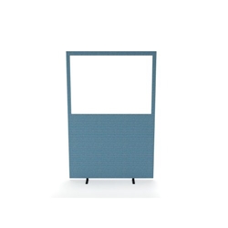 Impulse Plus Clear Half Vision 1800/1200 Floor Free Standing Screen Sky Blue Fabric Light Grey Edges