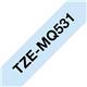 Brother P-Touch TZe Laminated Tape Cassette 12mm x 8m Black on Pastel Blue TZEMQ531
