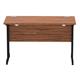 Impulse 1200 x 600mm Straight Desk Walnut Top Black Cantilever Leg