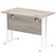 Impulse 1000 x 600mm Straight Desk Grey Oak Top White Cantilever Leg