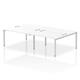 Impulse Bench B2B 4 Person 1400 Silver Frame Office Bench Desk White