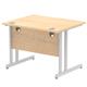 Impulse 1000 x 800mm Straight Desk Maple Top Silver Cantilever Leg