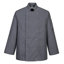Portwest Suffolk Chefs Jacket L/S 2XL Slate Gry