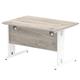 Impulse 1200 x 800mm Straight Desk Grey Oak Top White Cable Managed Leg