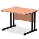 Impulse 1000 x 800mm Straight Desk Beech Top Black Cantilever Leg
