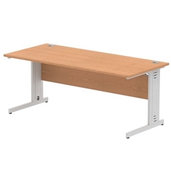 Impulse Cable Managed 1800 Rectangle Desk Oak