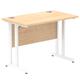 Impulse 1000/600 Rectangle White Cantilever Leg Desk Maple