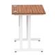 Impulse 800 x 600mm Straight Desk Walnut Top White Cantilever Leg