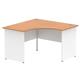Impulse 1200mm Corner Desk Oak Top White Panel End Leg