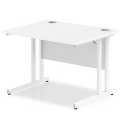 Impulse 1000/800 Rectangle White Cantilever Leg Desk White