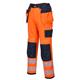 Portwest PW3 Hi Vis Holster Pocket Work Trousers 38 Orange/Navy Short