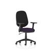 Eclipse I Lever Task Operator Chair Black Back Purple Colour Seat With Height Adjustable Arms Ref KCUP0820