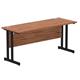Impulse 1600 x 600mm Straight Desk Walnut Top Black Cantilever Leg